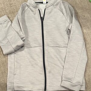 Boys Gray Zip-Up Hoodie